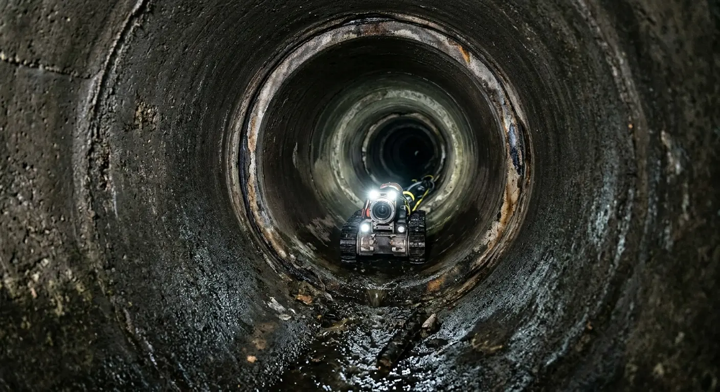 Robotic sewer camera inspecting pipe interior for Sewer Line Repair in Seven Hills